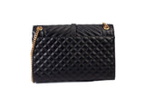 Authentic Black Saint Laurent Triquilt Medium Envelope YSL Shoulder Bag