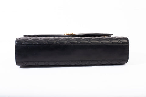 Authentic Black Saint Laurent Triquilt Medium Envelope YSL Shoulder Bag