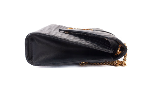 Authentic Black Saint Laurent Triquilt Medium Envelope YSL Shoulder Bag