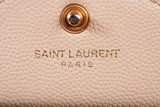 Authentic Saint Laurent Classic Cassandre Chain Wallet in Beige Grain De Poudre Leather