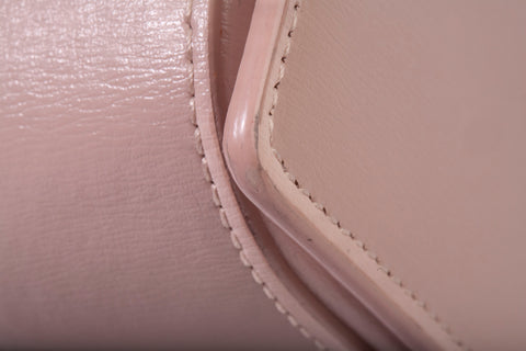 Authentic Saint Laurent Light Pink Calfskin Leather Bellechasse Shoulder Bag