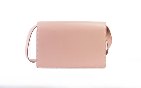 Authentic Saint Laurent Light Pink Calfskin Leather Bellechasse Shoulder Bag