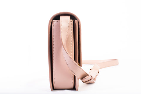 Authentic Saint Laurent Light Pink Calfskin Leather Bellechasse Shoulder Bag