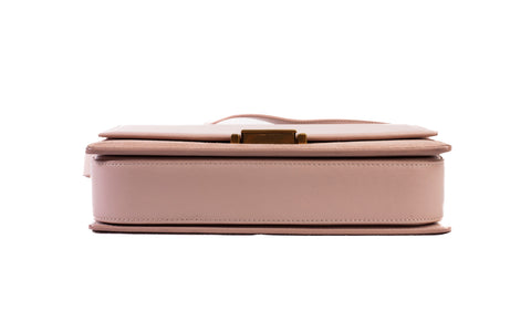 Authentic Saint Laurent Light Pink Calfskin Leather Bellechasse Shoulder Bag