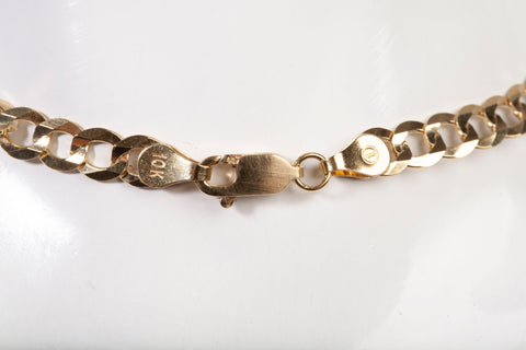 Gentlemen's 10k Yellow Gold Curb Link Style Chain 24"