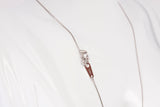 Ladies Platinum .850 Amethyst with Diamond Accent Pendant Necklace