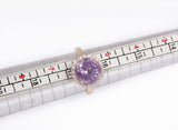 Ladies 14k Yellow Gold Amethyst & Diamond Accents Ring