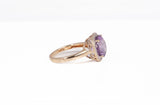 Ladies 14k Yellow Gold Amethyst & Diamond Accents Ring