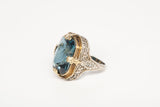 Ladies 14k Two-Tone Vintage Blue Tourmaline Ring