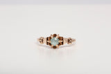 Ladies Antique 12k Rose Gold Aquamarine Ring Size 7