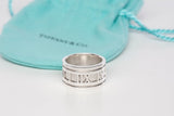 Authentic Tiffany & Co .925 Sterling Silver Atlas Wide Band Ring