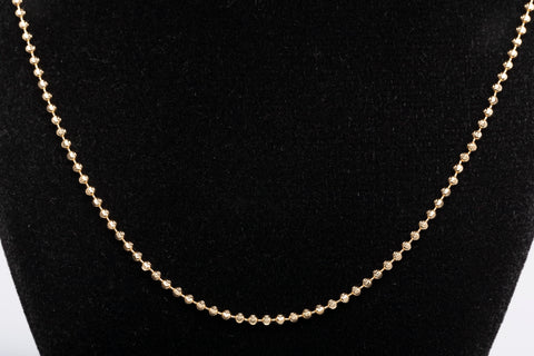 14k Yellow Gold Bead Link Chain 26" 2mm