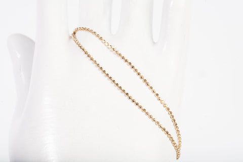 Ladies 14k Yellow Gold Beaded Double Link Bracelets 6.75"