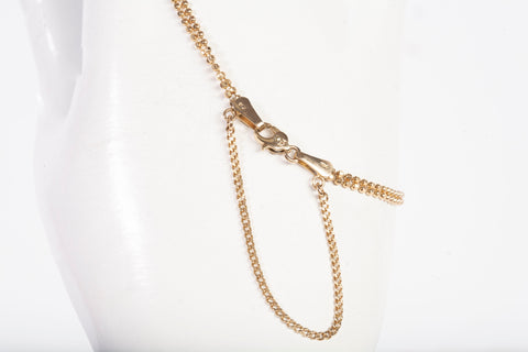 Ladies 14k Yellow Gold Beaded Double Link Bracelets 6.75"