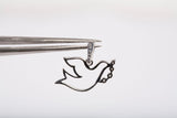 10k White Gold Dove of Peace with Diamond Accents Pendant