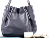 Authentic BURBERRY Grainy Calfskin House Check Medium Black Maidstone Shoulder Bag