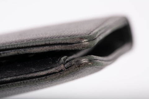 Authentic Vintage Chanel Black Caviar Leather Brilliant L Yen Wallet