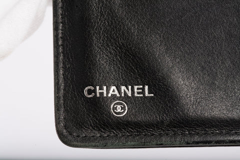 Authentic Vintage Chanel Black Caviar Leather Brilliant L Yen Wallet
