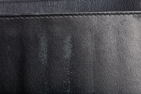 Authentic Vintage Chanel Black Caviar Leather Brilliant L Yen Wallet