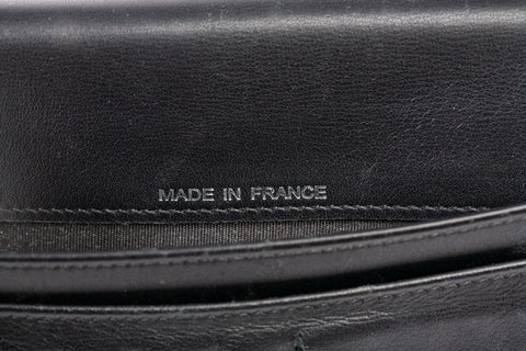 Authentic Vintage Chanel Black Caviar Leather Brilliant L Yen Wallet