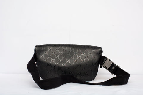 Authentic Black Gucci Imprime Monogram Belt Bag