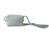 Authentic Bottega Veneta Nappa Intrecciato Mini Loop Camera Teal Washed Bag