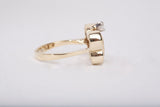 Ladies 14k Yellow Gold Diamond Butterfly Ring Size 3.25