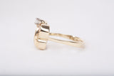Ladies 14k Yellow Gold Diamond Butterfly Ring Size 3.25