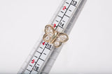 Ladies 14k Yellow Gold Diamond Butterfly Ring Size 3.25