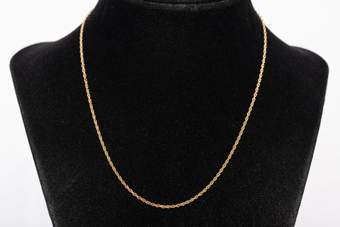 Ladies 14k Yellow Gold Fine Cable Style Chain 15"