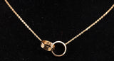Ladies 18k Yellow Gold Interlocking Circle Pendant Necklace
