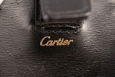 Authentic Cartier Gold Tone Panthere Travel Desk Clock
