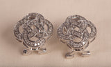 Ladies 14k White Gold Celtic Knot Diamond Earrings