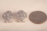Ladies 14k White Gold Celtic Knot Diamond Earrings