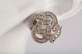 Ladies 14k White Gold Celtic Knot Diamond Earrings