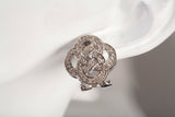 Ladies 14k White Gold Celtic Knot Diamond Earrings