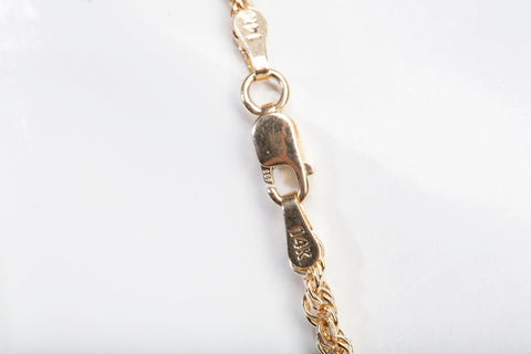 Men's 14k Yellow Gold Rope Chain 22"