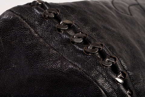 Authentic Chanel East West Black Caviar Tote Bag
