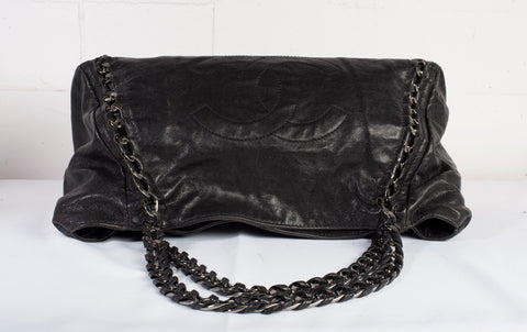 Authentic Chanel East West Black Caviar Tote Bag