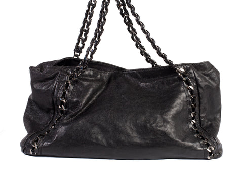 Authentic Chanel East West Black Caviar Tote Bag