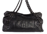 Authentic Chanel East West Black Caviar Tote Bag