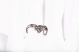 Ladies .850 Platinum Chevron Diamond & Tanzanite Ring