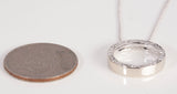 Ladies White Gold Circle Of Diamonds Pendant Necklace 18"