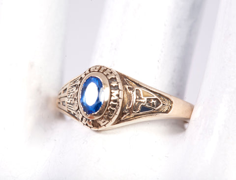 10k Yellow Gold 1989 Class Ring Size 8.25