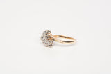 Ladies 14k Yellow Gold Diamond Cluster Ring