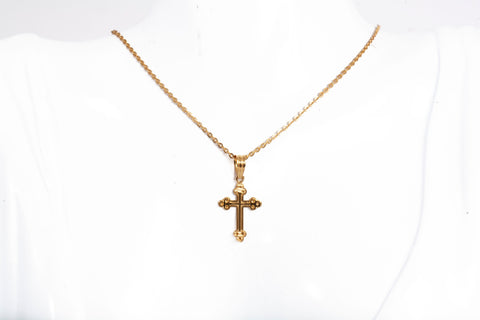 Unisex 22k Yellow Gold Cross Pendant