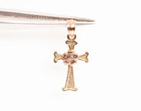 Dainty 14k Two-Tone Cross Pendant