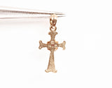 Dainty 14k Two-Tone Cross Pendant