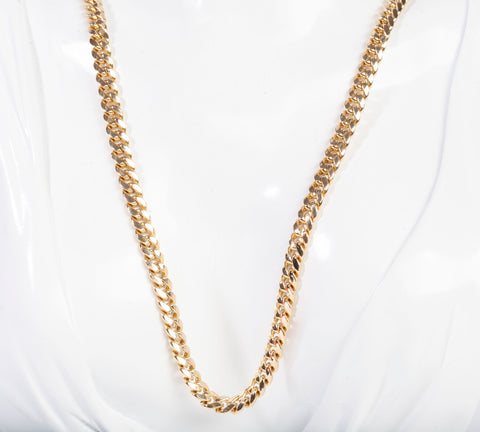 Men's 10k Yellow Gold Miami Cuban Link Chain Necklace 23"