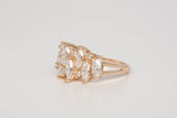 Ladies 14k Yellow Gold Marquise Cut Cubic Zirconia Cocktail Ring